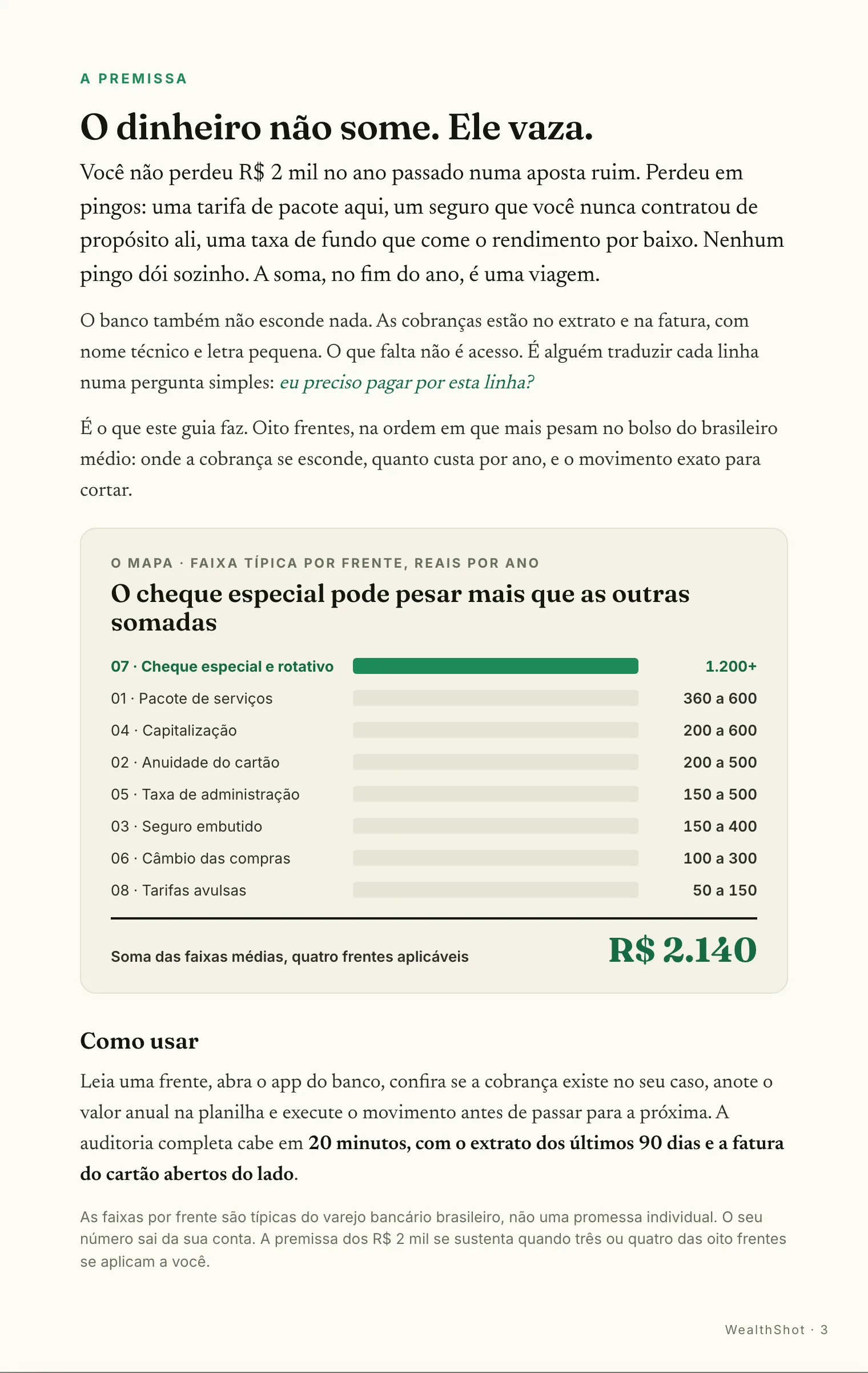 Infográfico: O mapa das 8 frentes: quanto cada uma pesa por ano